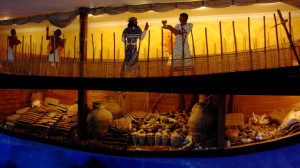 mural of an ancient trading ship
