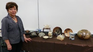 Eliza Wang with her work
