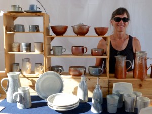 Jackie Frioud with her pots