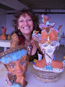 Suzy Birstein in her Skopelos studio