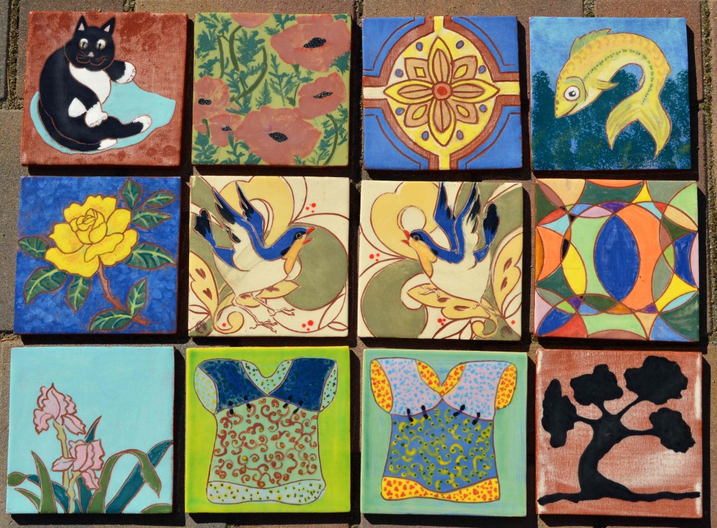 Tiles painted by June, Linda, Kay, Eliza & Grace
