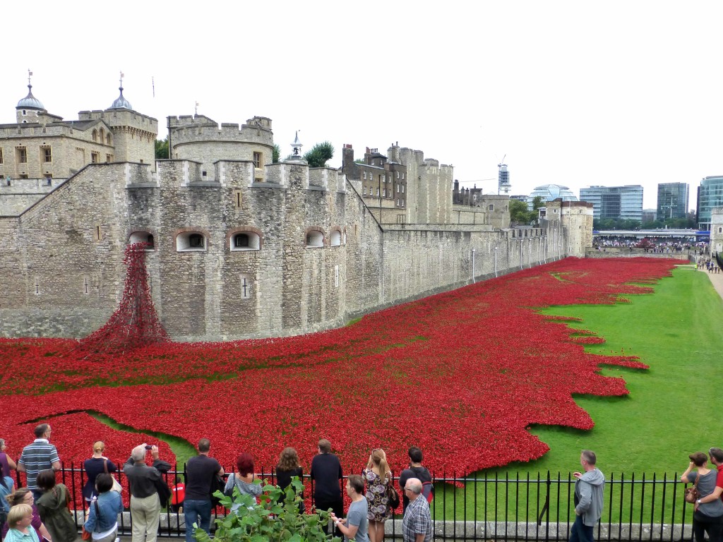 Tower of London with poppies