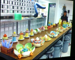 YY and the work she made while at Medalta using their 1950s factory crockery forms.