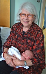 Holding newborn Lucas
