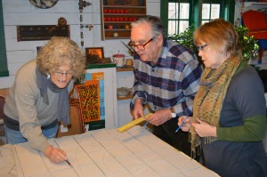 Jane, Eric & Lesley starting to lay out the design