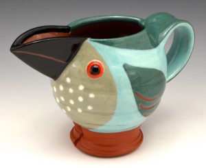 Turquoise Jugbird w. Black Bill