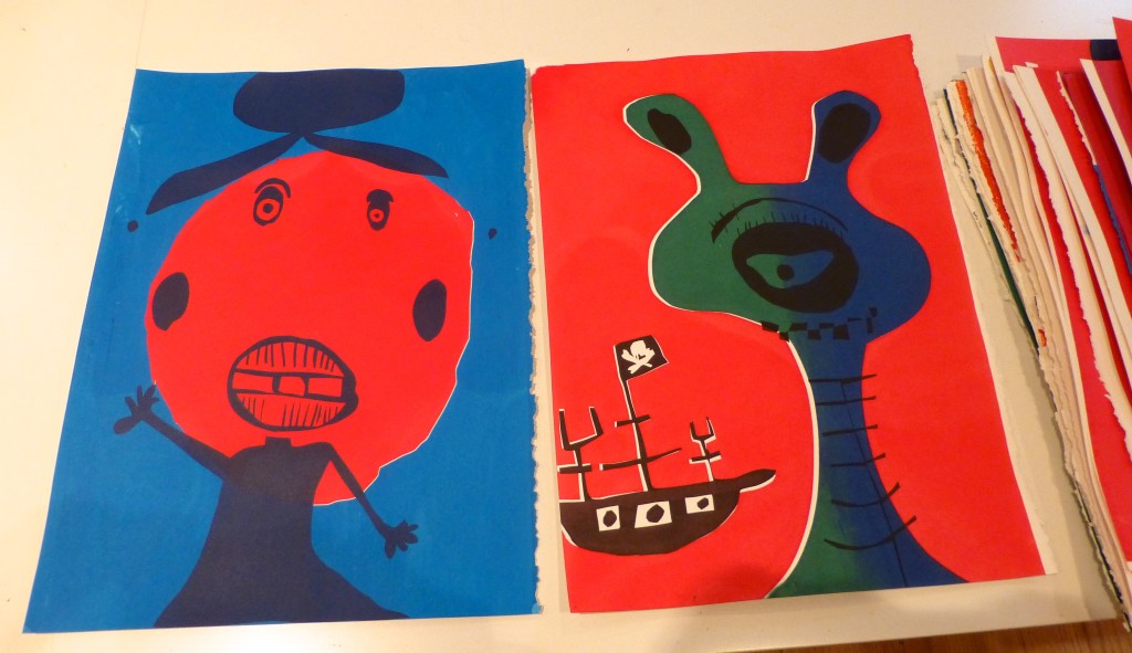 Prints made by Vancouver children who took Ciara's workshop