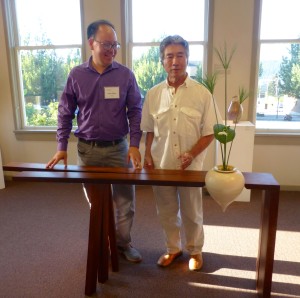 Peter Chen and Robert Shiozaki with their special table/vase creation