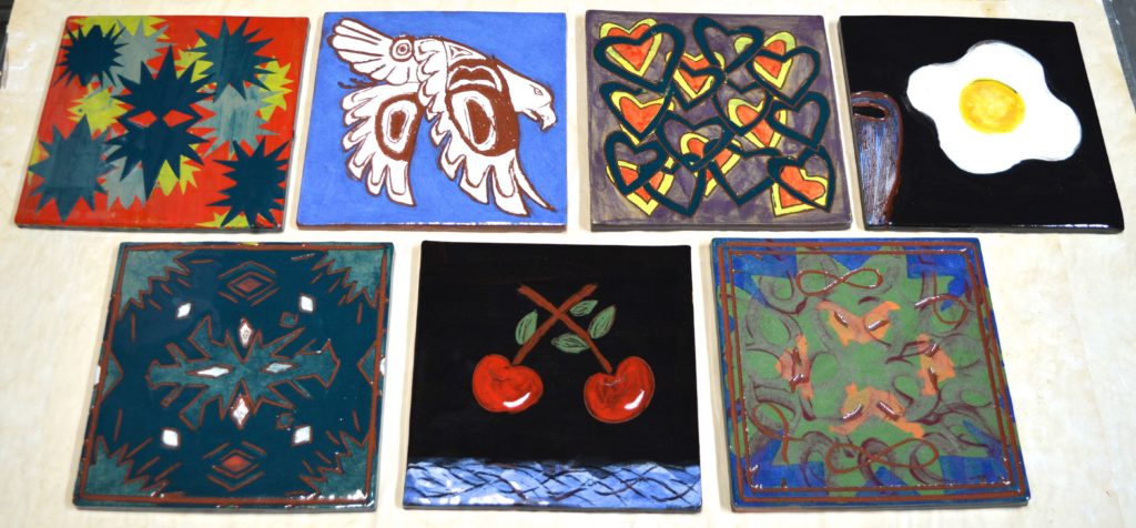 Tiles painted by Tasha, Rebecca, Mara & Helen