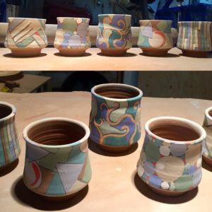earthenware yunomis/handle-less cups