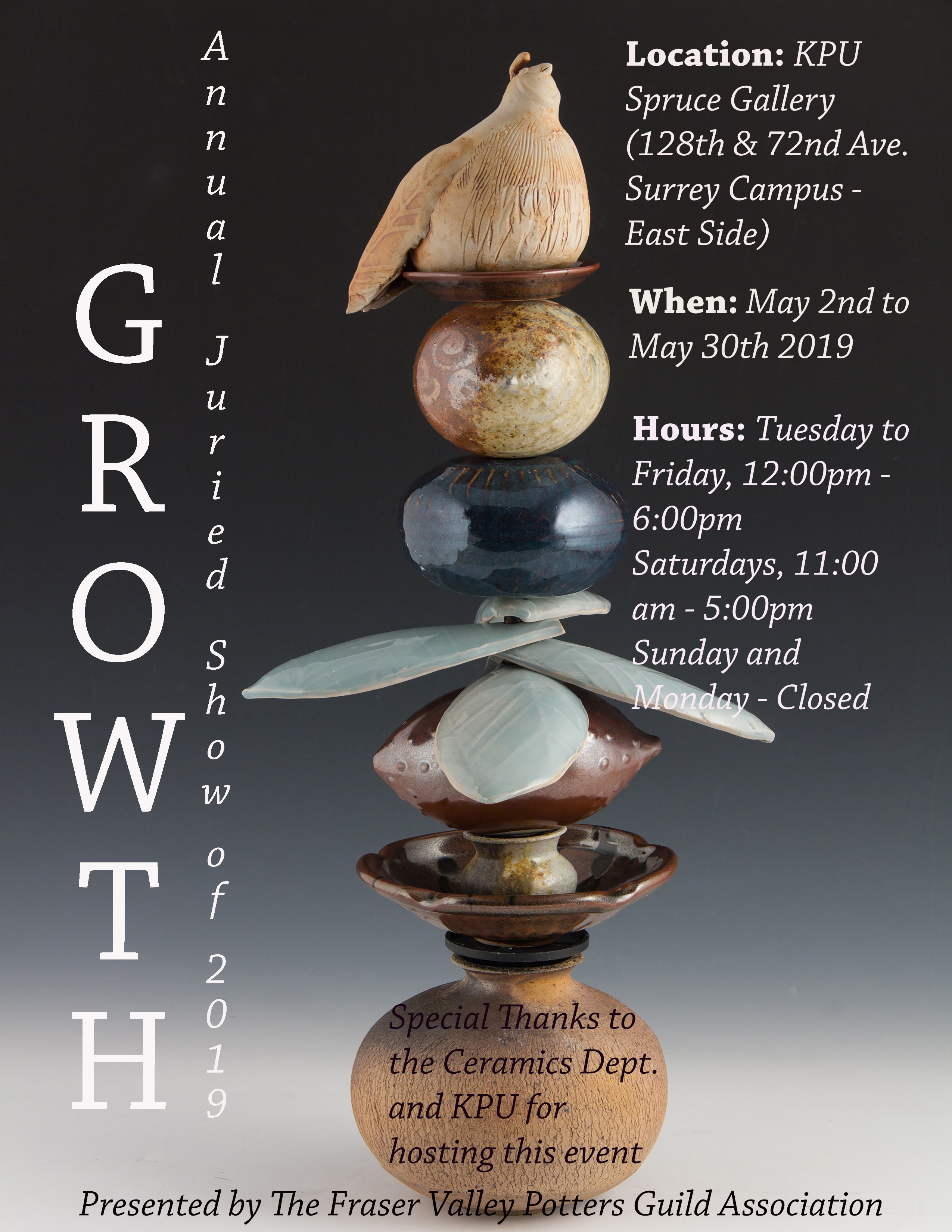 Read more about the article GROWTH: Fraser Valley Potters Guild Association Annual Juried Show 2019